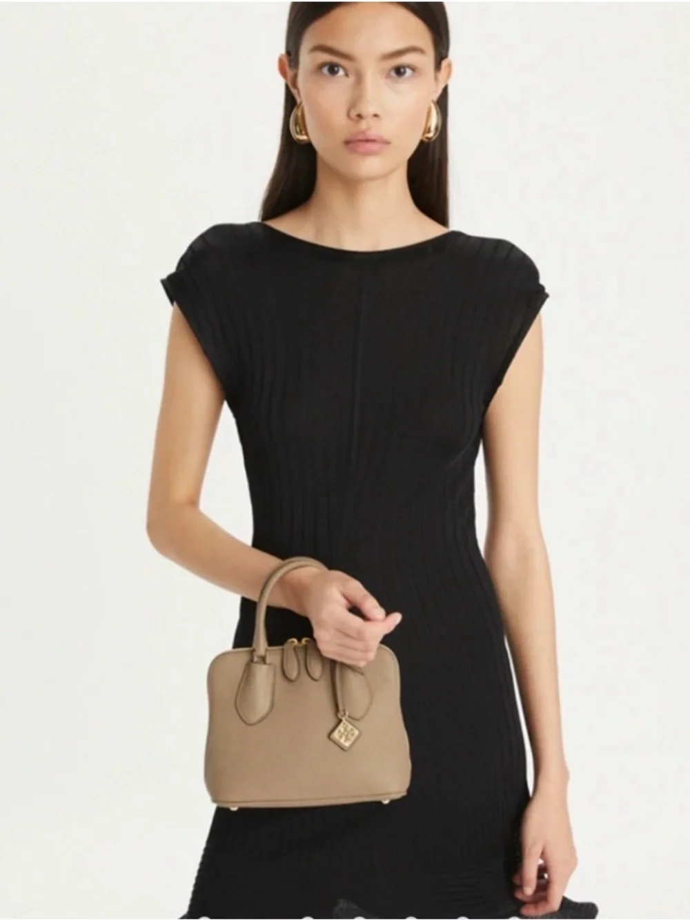 TORY BURCH MINI SWING SATCHEL CROSSBODY TAUPE